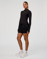 Woman wearing On the Run Long Sleeve - Black | Model:Rosie | Size:S | Thumbnail Index: 5
