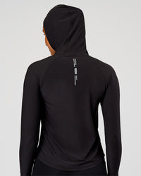 Woman wearing On the Run Long Sleeve - Black | Model:Rosie | Size:S | Thumbnail Index: 4