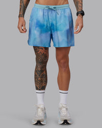 Man wearing Pace 5" Lined Performance Short - Storm Cloud| Model:Tommy | Size:S | Thumbnail Index: 1