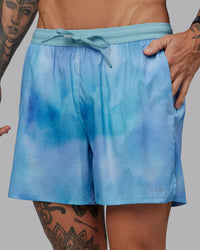 Man wearing Pace 5" Lined Performance Short - Storm Cloud| Model:Tommy | Size:S | Thumbnail Index: 6