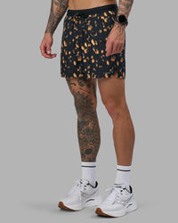 Man wearing Pace 5" Lined Running Short - Markings Black Print | Model:Tommy | Size:S | Thumbnail Index: 7