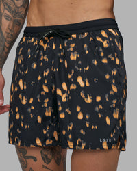 Man wearing Pace 5" Lined Running Short - Markings Black Print | Model:Tommy | Size:S | Thumbnail Index: 5