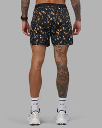 Man wearing Pace 5" Lined Running Short - Markings Black Print | Model:Tommy | Size:S | Thumbnail Index: 4