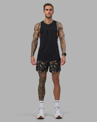 Man wearing Pace 5" Lined Running Short - Markings Black Print | Model:Tommy | Size:S | Thumbnail Index: 3