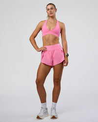 Woman wearing Pacer 3" Run Short - Candy Pink | Model:Emelia | Size:S | Thumbnail Index: 3