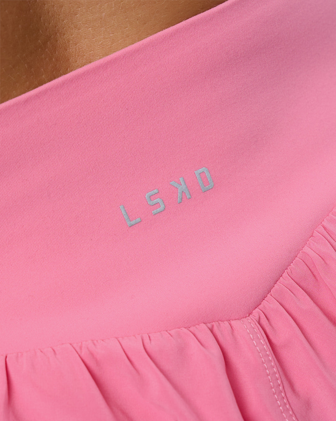 Woman wearing Pacer 3" Run Short - Candy Pink | Model:Emelia | Size:S - view 8