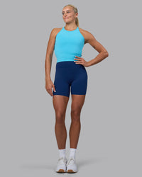 Woman wearing Power Performance Tank - Blue Atoll | Model:Katie | Size:S | Thumbnail Index: 3