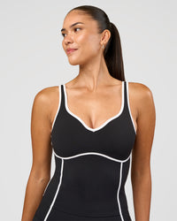 Woman wearing Power Sweetheart Shelf Bra Tank - Black | Model:Rhiley | Size:S | Thumbnail Index: 6