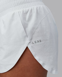 Woman wearing Power Train 2" Short - White | Model:Tylah | Size:S | Thumbnail Index: 5