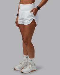 Woman wearing Power Train 2" Short - White | Model:Tylah | Size:S | Thumbnail Index: 2