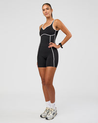Woman wearing Power Ultra High-Rise 6" Short Pockets - Black | Model:Rhiley | Size:S | Thumbnail Index: 5
