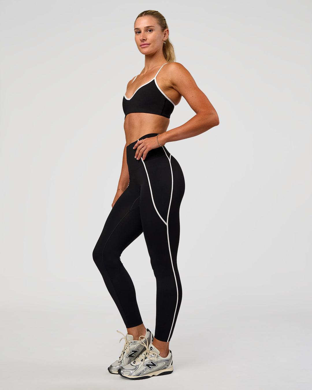 Woman wearing Power Ultra High-Rise Full Length Legging - Black | Model:Emelia | Size:S - view 8