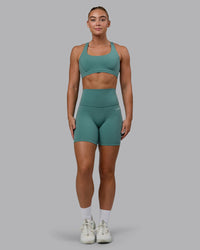 Woman wearing Precision Sports Bra - Sagebrush | Thumbnail Index: 5