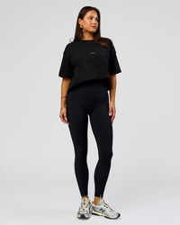 Woman wearing Pride Sticker Boxy Tee - Black | Model:Bianca | Size:S | Thumbnail Index: 15