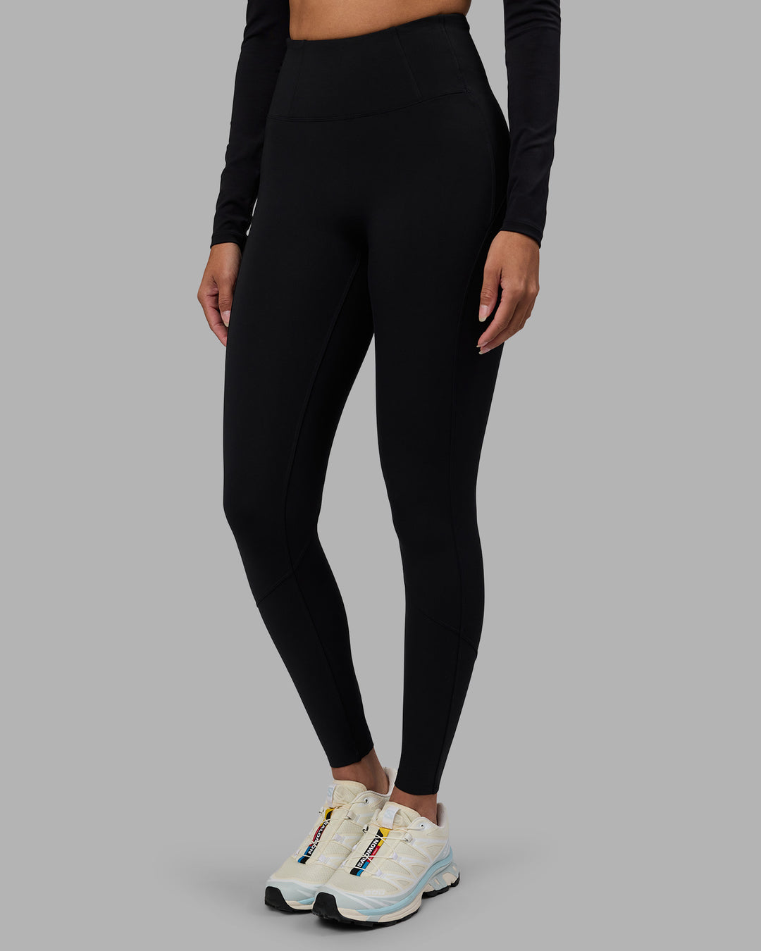 Woman wearing Progression Ultra High-Rise Full Length Legging - Black | Model:Rhiley | Size:S - view 12