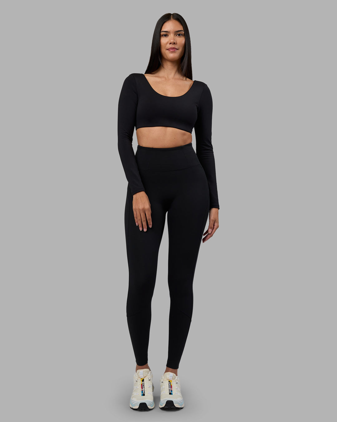 Woman wearing Progression Ultra High-Rise Full Length Legging - Black | Model:Rhiley | Size:S - view 10