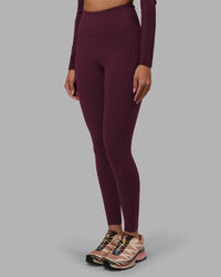 Woman wearing Progression Ultra High-Rise Full Length Legging - Cherry Lacquer| Model:Rhiley | Size:S | Thumbnail Index: 0