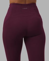 Woman wearing Progression Ultra High-Rise Full Length Legging - Cherry Lacquer| Model:Rhiley | Size:S | Thumbnail Index: 8