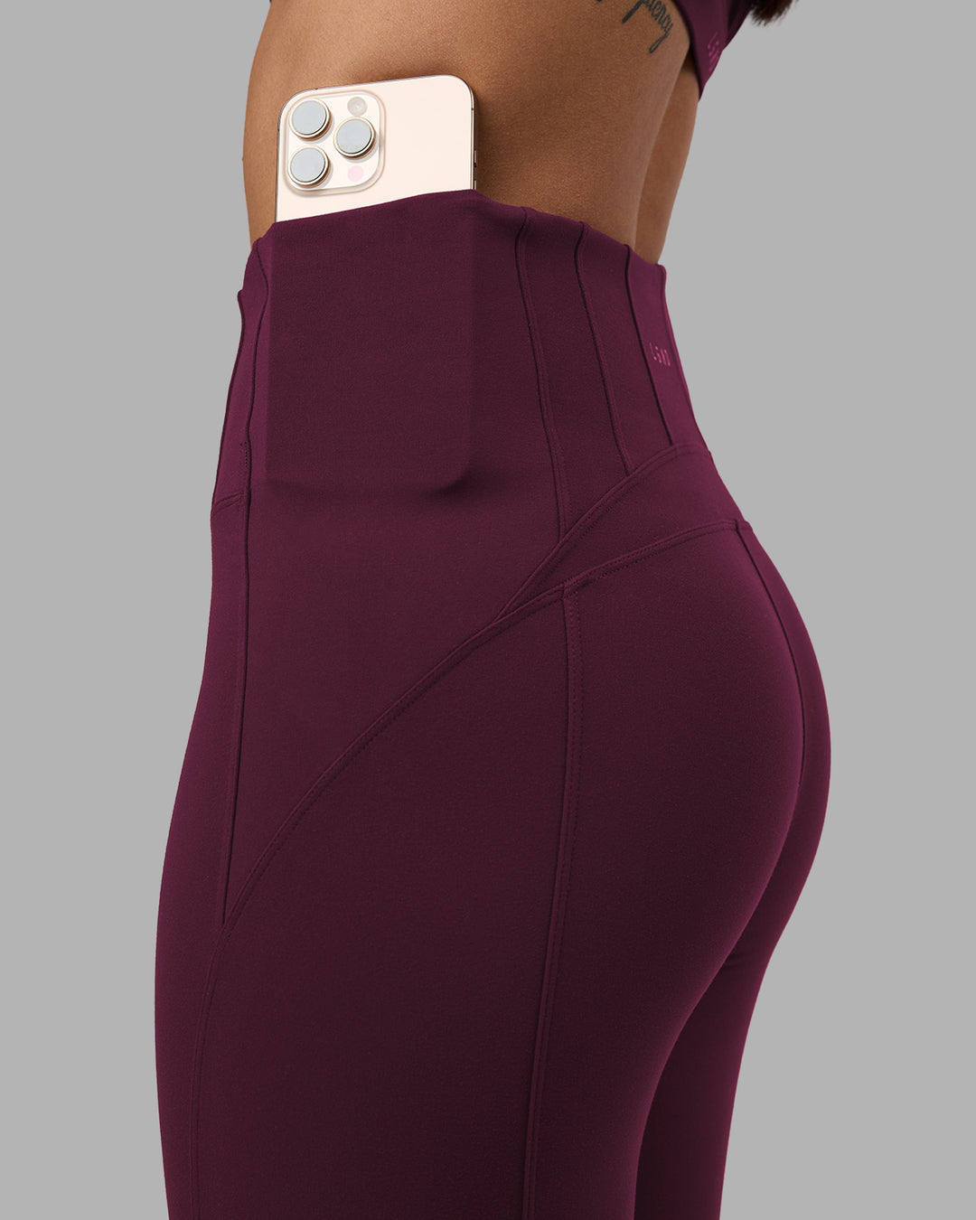 Woman wearing Progression Ultra High-Rise Full Length Legging - Cherry Lacquer| Model:Rhiley | Size:S - view 3