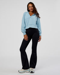 Woman wearing Pursue Mid-Weight Hoodie - Glacial Blue | Model:Kirstyn | Size:S | Thumbnail Index: 5