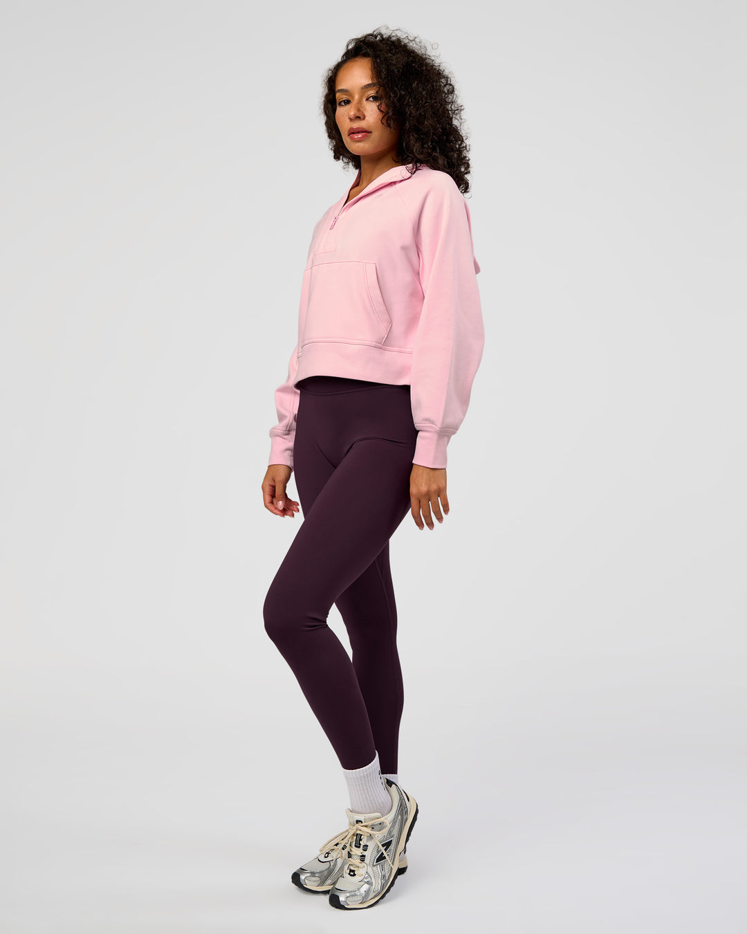 Woman wearing Pursue Mid-Weight Hoodie - Marshmallow | Model:Jasmine | Size:S - view 3