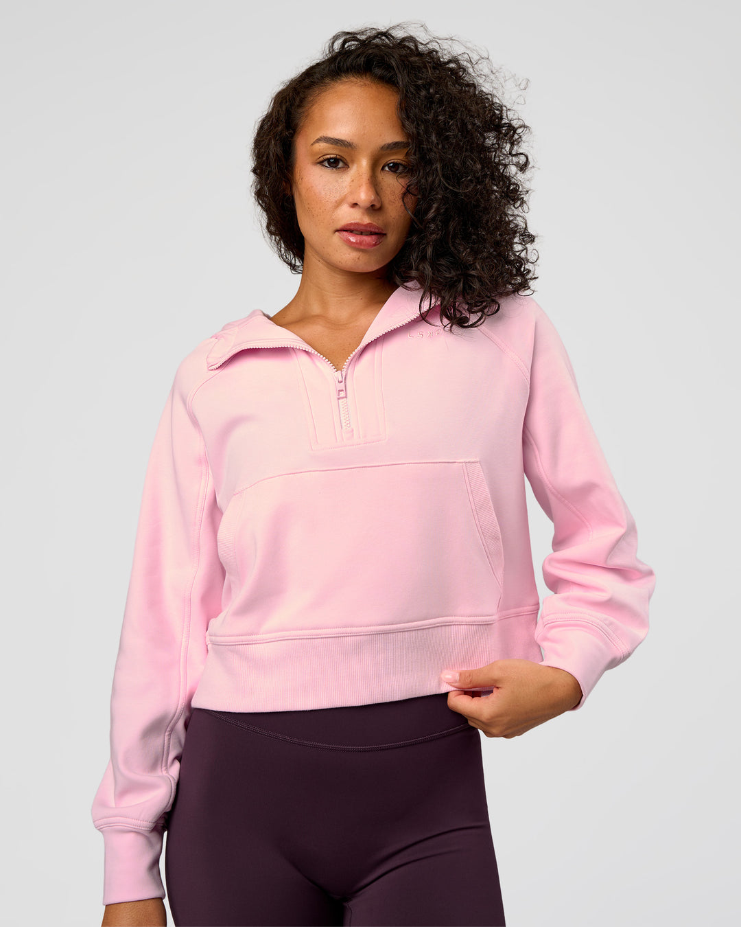 Woman wearing Pursue Mid-Weight Hoodie - Marshmallow | Model:Jasmine | Size:S - view 6