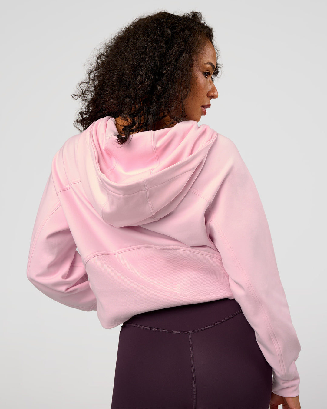 Woman wearing Pursue Mid-Weight Hoodie - Marshmallow | Model:Jasmine | Size:S - view 2