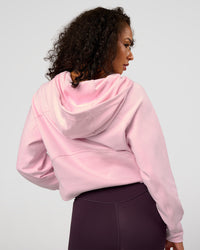 Woman wearing Pursue Mid-Weight Hoodie - Marshmallow | Model:Jasmine | Size:S | Thumbnail Index: 1