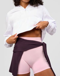 Woman wearing Pursue Mid-Weight Hoodie - White | Model:Jasmine | Size:S | Thumbnail Index: 1