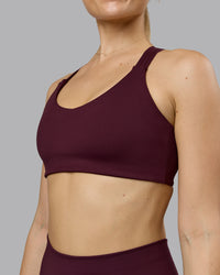 Woman wearing Push The Limit Sports Bra - Cherry Lacquer  Model:Emilie | Size:S | Thumbnail Index: 4