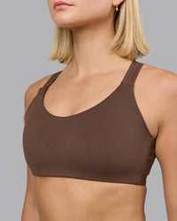Woman wearing Push The Limit Sports Bra in Chocolate Martini | Model:Halle | Size:S | Thumbnail Index: 4