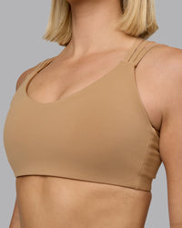 Woman wearing Push The Limit Sports Bra - Light Taupe | Model:Halle | Size:S | Thumbnail Index: 3