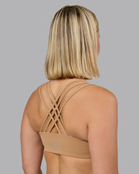 Woman wearing Push The Limit Sports Bra - Light Taupe | Model:Halle | Size:S | Thumbnail Index: 1