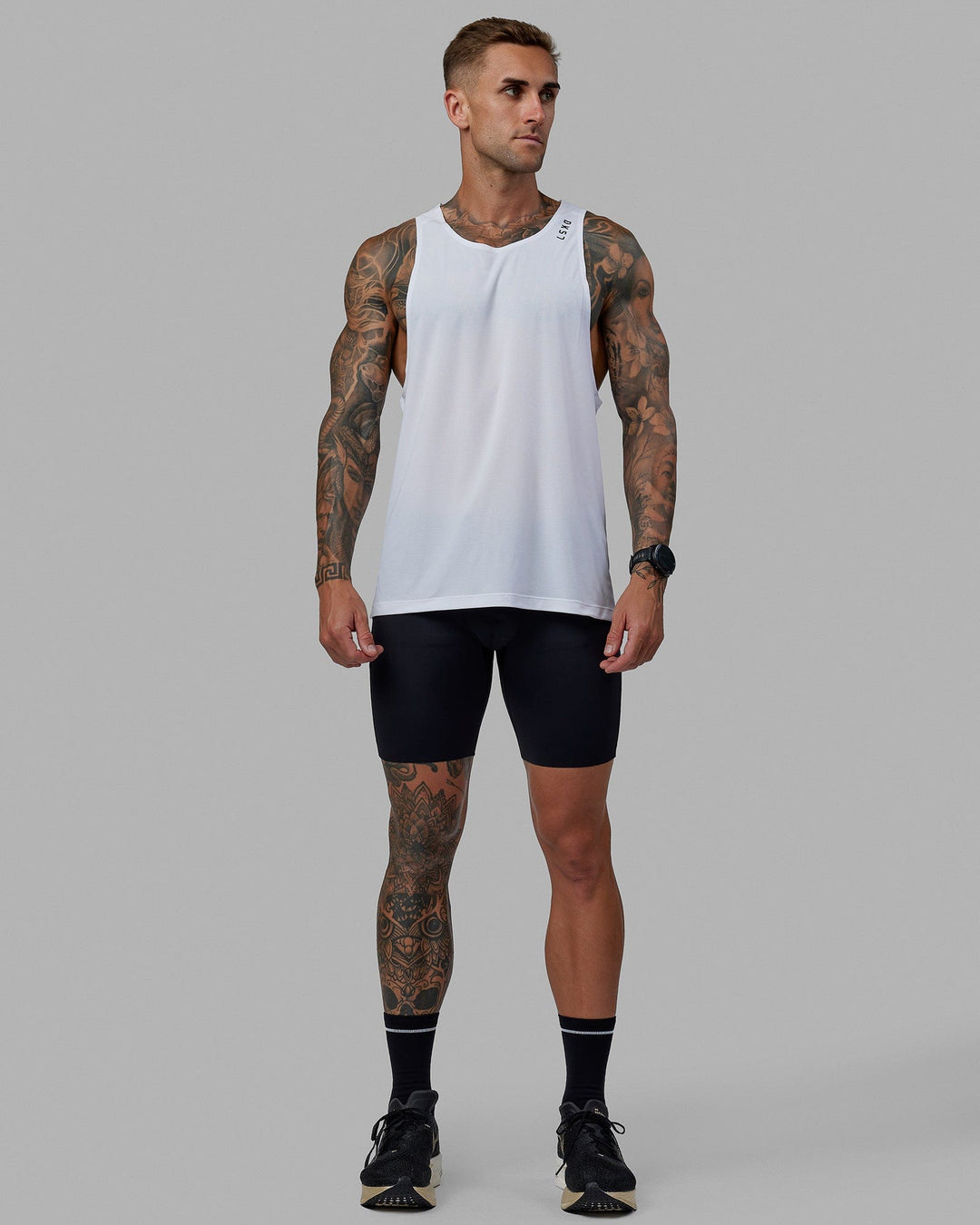 Man wearing Race Day 8" Short Tight - Black - view 6