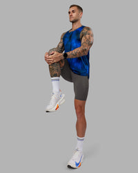 Man wearing Race Day Short Tight 8" - Dark Storm | Model:Tommy | Size:M | Thumbnail Index: 2