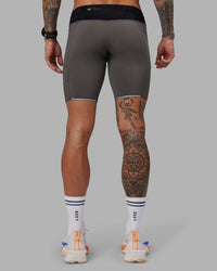 Man wearing Race Day Short Tight 8" - Dark Storm | Model:Tommy | Size:M | Thumbnail Index: 5