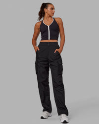 Woman wearing Reflection Active Tank - Black-White | Thumbnail Index: 3
