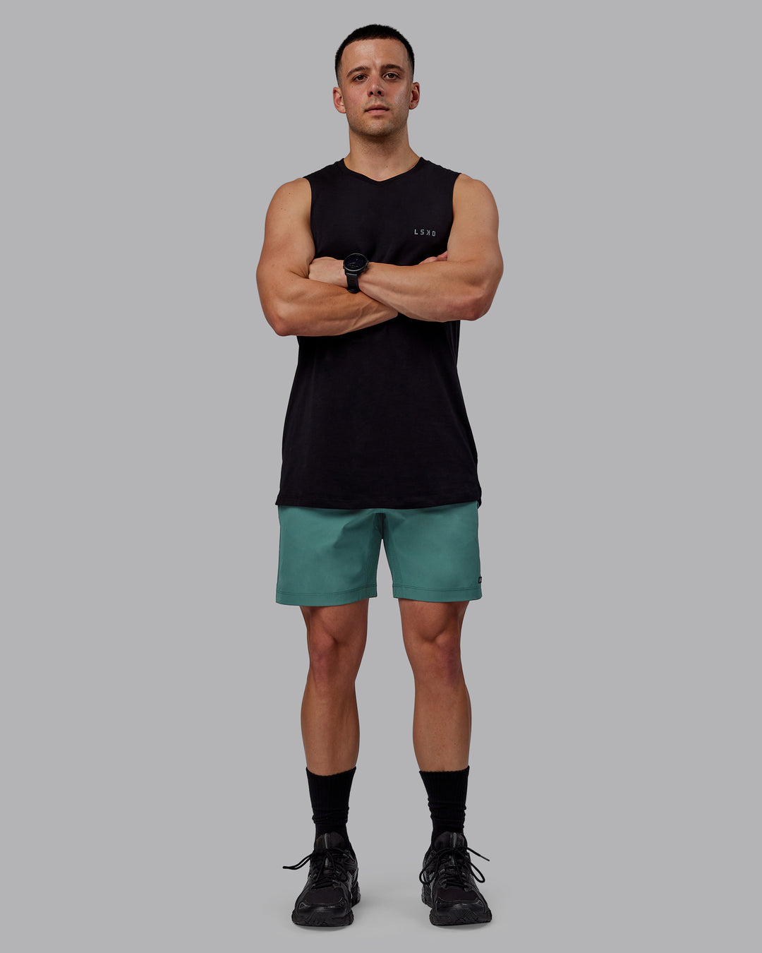 Man wearing Rep 7" Performance Shorts - Sage Bush - view 5
