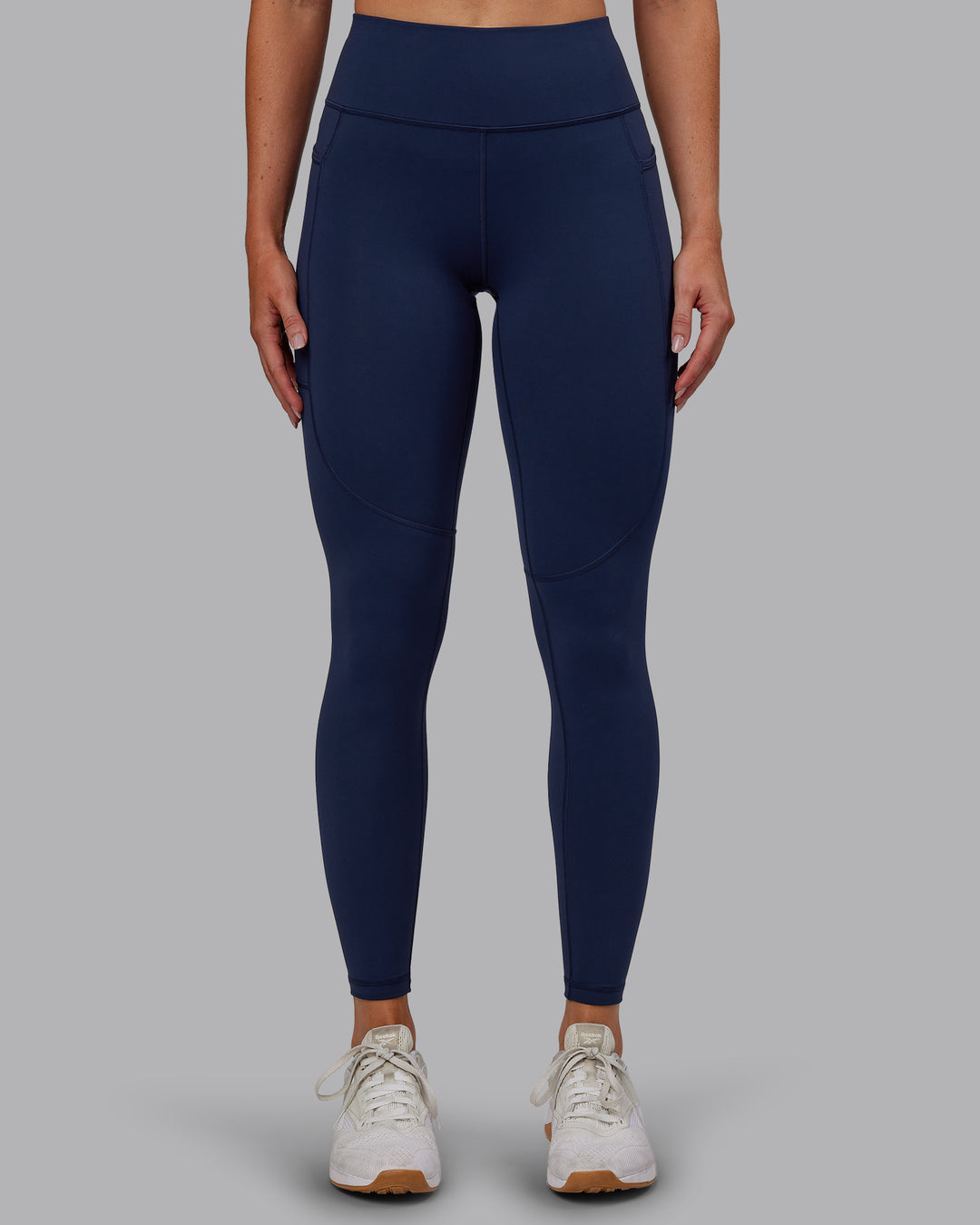 Woman wearing Rep Ultra High-Rise Full Length Legging Pockets No Logo - Future Navy | Model:Paris | Size:S - view 3