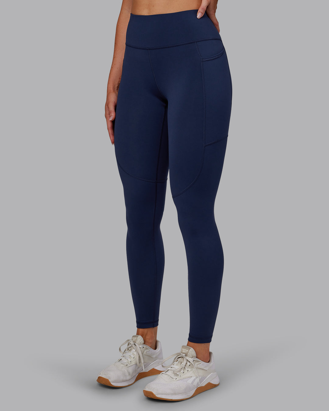 Woman wearing Rep Ultra High-Rise Full Length Legging Pockets No Logo - Future Navy | Model:Paris | Size:S - view 2