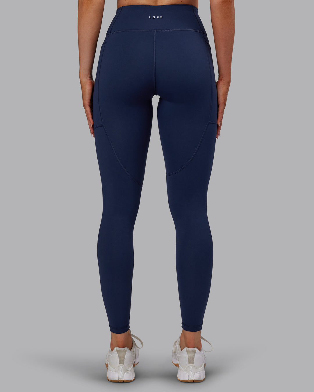 Woman wearing Rep Ultra High-Rise Full Length Legging Pockets No Logo - Future Navy | Model:Paris | Size:S - view 4