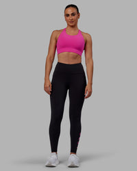 Woman wearing Rep Ultra High-Rise Full Length Legging Pockets - Black-Fuchsia Pink | Model:Sophie | Size:S | Thumbnail Index: 5