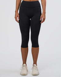 Woman wearing Rep Ultra High-Rise 3/4 Legging Pockets - Black-Black | Model:Amity | Size:S | Thumbnail Index: 8