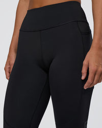 Woman wearing Rep Ultra High-Rise 3/4 Legging Pockets - Black-Black | Model:Amity | Size:S | Thumbnail Index: 7