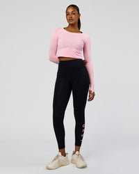 Woman wearing Rep Ultra High-Rise 7/8 Legging Pockets - Black-Marshmallow | Model:Rosie | Size:S | Thumbnail Index: 5