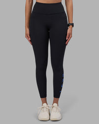 Woman wearing Rep Ultra High-Rise 7/8 Legging Pockets - Black-Power Cobalt | Model:Rhiley | Size:S | Thumbnail Index: 7