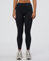 Woman wearing Rep Ultra High-Rise Full Length Legging Pockets - Black-Black | Model:Amity | Size:S | Thumbnail Index: 7