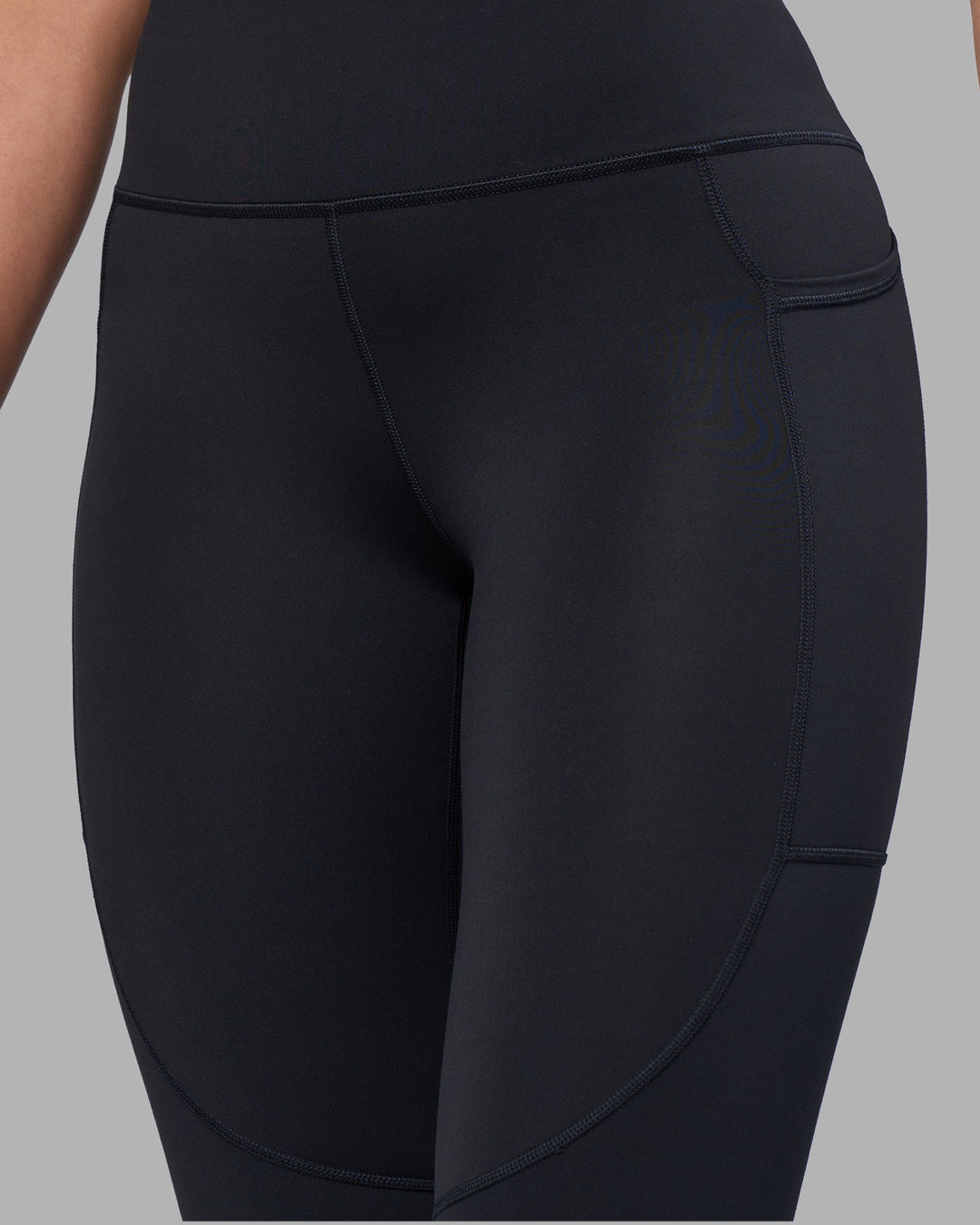 Woman wearing Rep Ultra High-Rise Full Length Legging Pockets - Black-Blue Atoll | Model:Sophie | Size:S - view 8