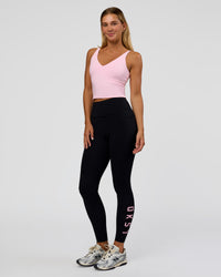 Woman wearing Rep Ultra High-Rise Full Length Legging Pockets - Black-Marshmallow | Model:Amity | Size:S | Thumbnail Index: 5