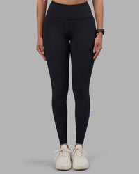 Woman wearing Rep Ultra High-Rise Full Length Legging Pockets - Black-Power Cobalt | Model:Rhiley | Size:S | Thumbnail Index: 2